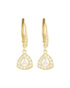18k Gold Trillion Diamond Dangle Earrings