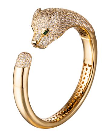 Cubic Zirconia Jaguar Bracelet, Gold