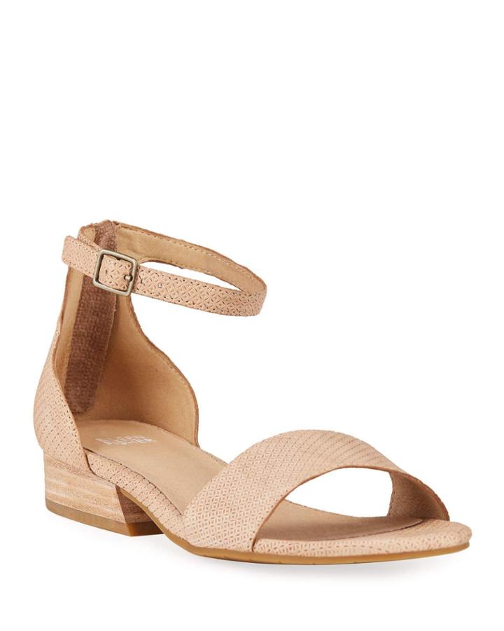 Elie Embossed Leather Flat
