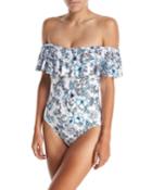 Garden Party Off-shoulder One-piece Swimsuit,