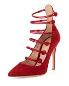 Marquis Strappy Suede 105mm Pump, Granata