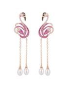 Pink Flamingo Crystal Earrings