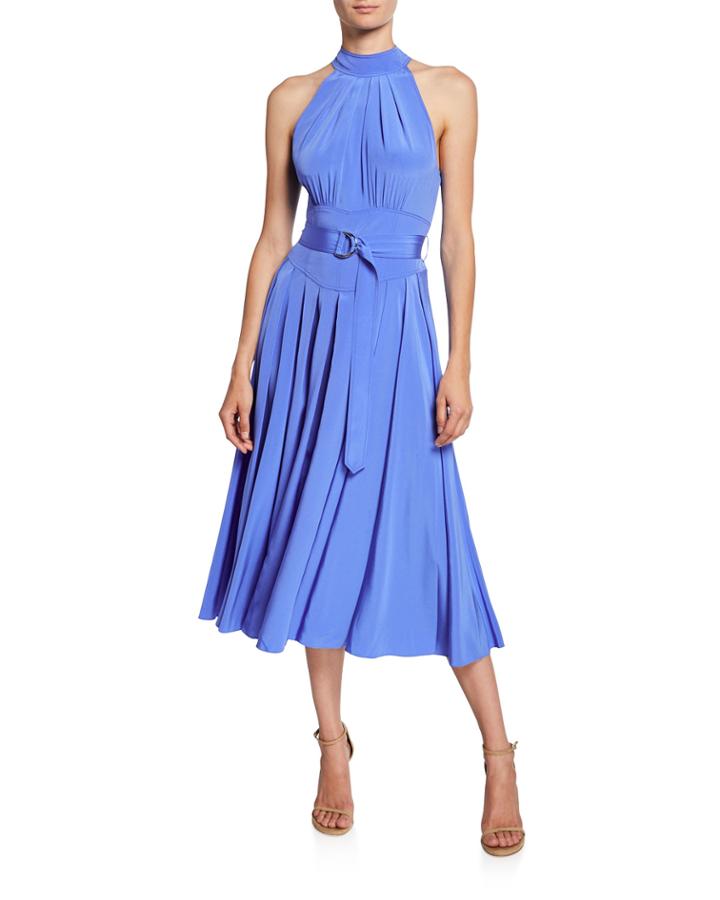 Nicola Silk Midi Halter Dress
