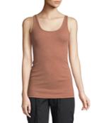 Ribbed Cotton Scoop-neck Tank