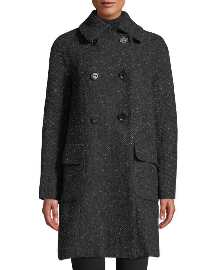 Double-breasted Tweed Coat