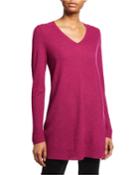 Textured Wool Crepe V-neck