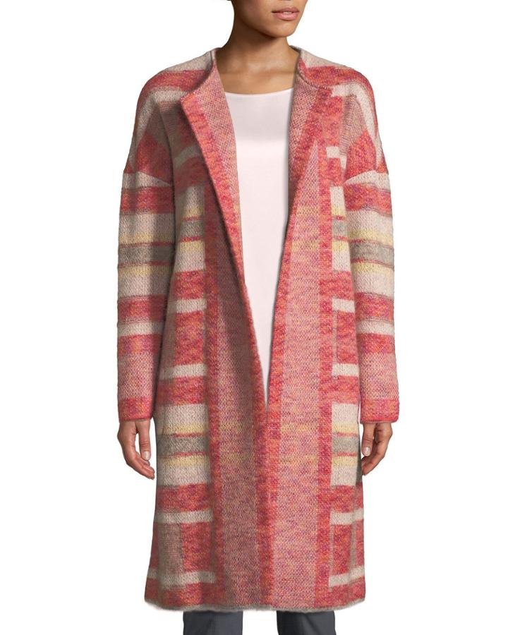 Plaid Lofty Blanket Knit Coat