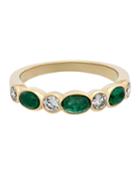 18k Yellow Gold Diamond & Emerald Ring,