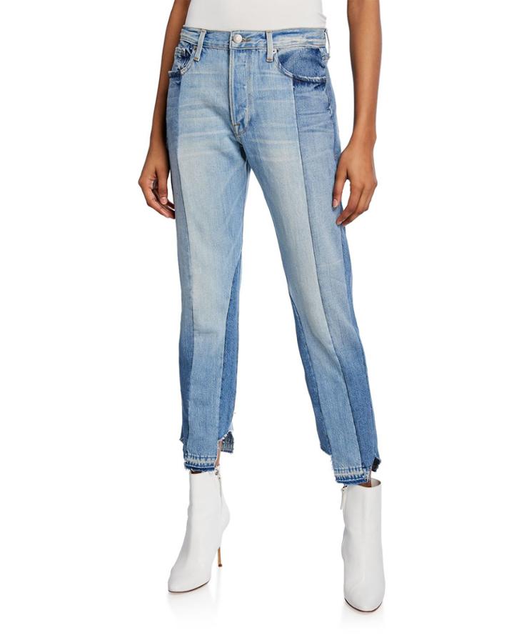 Nouveau Le Mix Two-tone Boyfriend Jeans