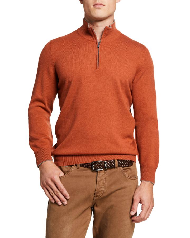 Men's Mock Turtleneck Quarter-zip