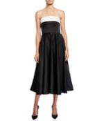 Bicolor Colorblock Strapless Cuffed Bustier