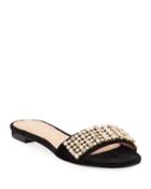 Regina Jeweled Velvet Flat