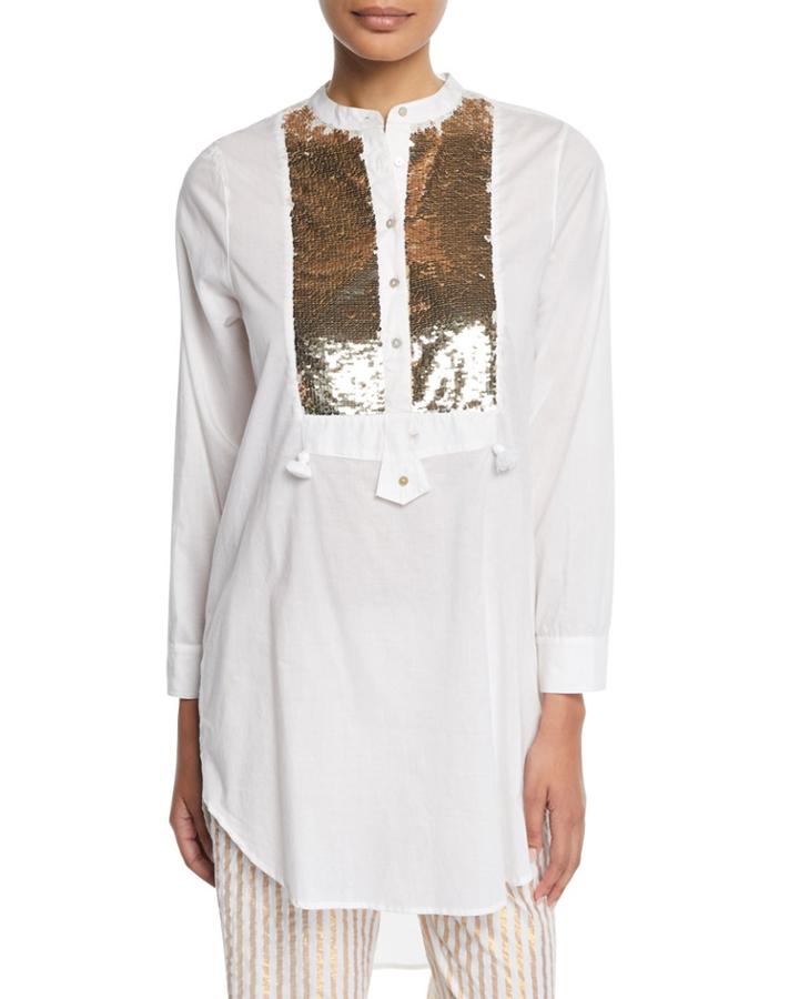 Thalie Golden-sequined Bib
