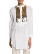 Thalie Golden-sequined Bib