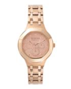 Laguna City 40mm Round Rose Gold Ip Day/date Watch With Bracelet