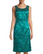 Sleeveless Dress W/ Jewel Neckline