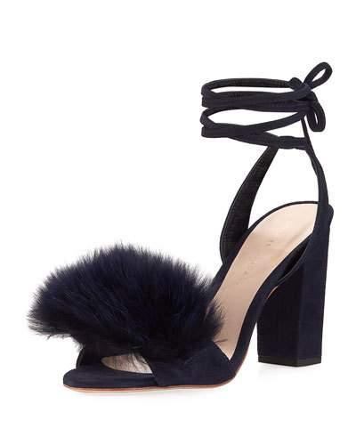 Nicolette Fur-trim Ankle-wrap