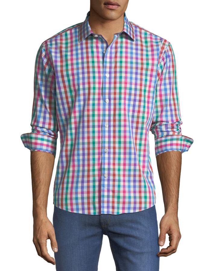 Slim-fit Regular-finish Multicolor Gingham