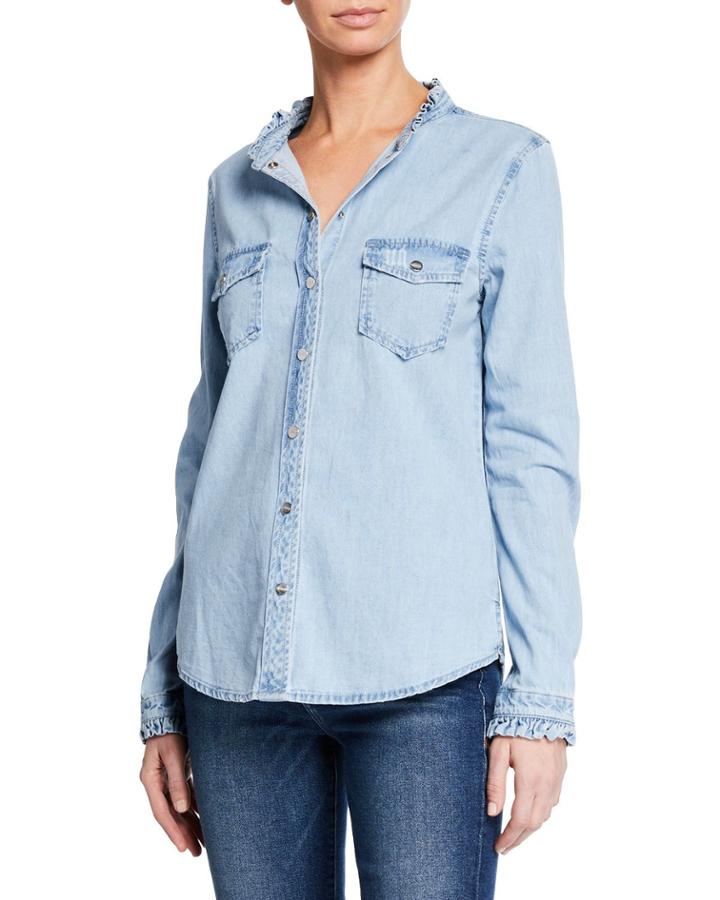 Denim Ruffle-trim