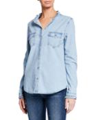 Denim Ruffle-trim