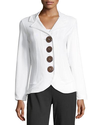 Tabbed-back Button Blazer