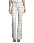 Grid-print Flared Pants