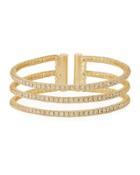 Three-row Crystal Wire Cuff Bracelet