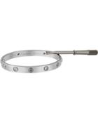 18k White Gold 4-diamond Love Bangle Bracelet,