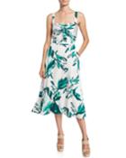 Leaf Print Tie-front