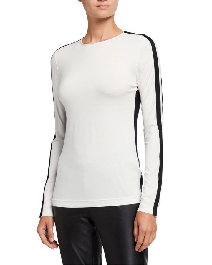 Tuxedo-striped Long-sleeve Tee