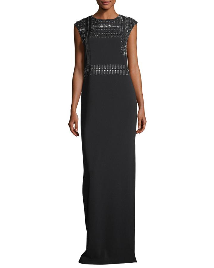 Hand-beaded Column Gown
