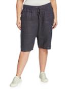 Plus Size Linen Drawstring Trouser