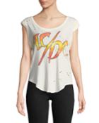 Short-sleeve Ac/dc Distressed Graphic Tee