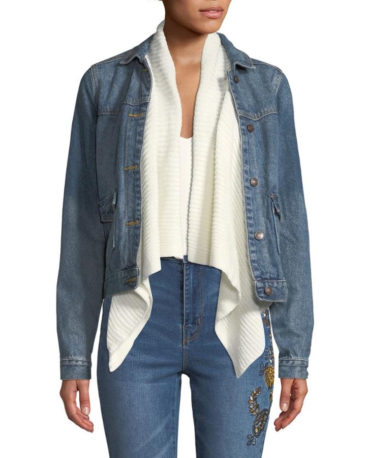 Denim Jacket W/ Ribbed