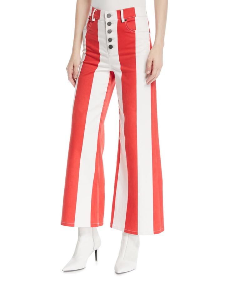 Jonelle High-waist Striped Crop Jeans