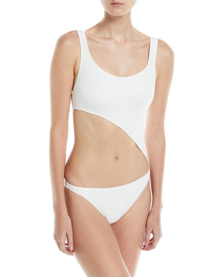 Jourdan Scoop-neck Cutout One-piece