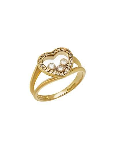 Happy Hearts 18k Yellow Gold Diamond Ring,