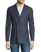 Men's Prince Of Wales Check Double-breasted Jacket