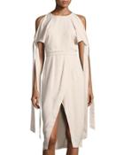 Two-minds Cold-shoulder Dress, Nude