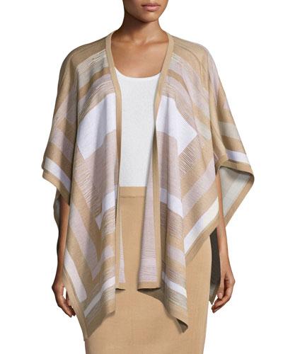 Geometric-print Open-front Jacket,