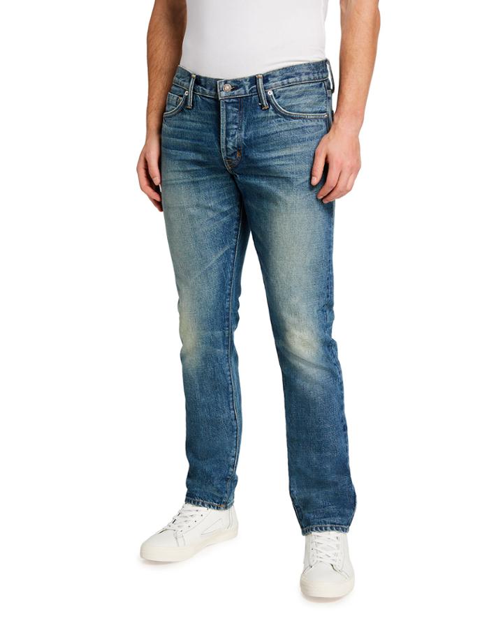 Men's Slim-fit Medium-wash Jeans