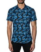 Men's Semi-fitted Leaf-print Short-sleeve