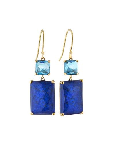 Rock Candy&reg; Snowman 18k Rectangle Drop Earrings In Topaz/lapis