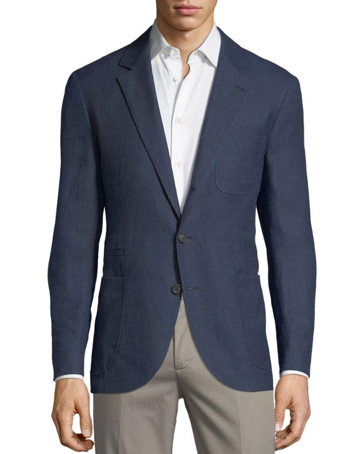 Men's Patch Pocket Linen-wool Blazer