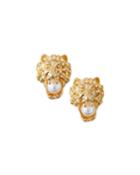 Lion Head Pearly Earrings
