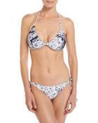 California Gathered Two-piece Bikini, Indigo