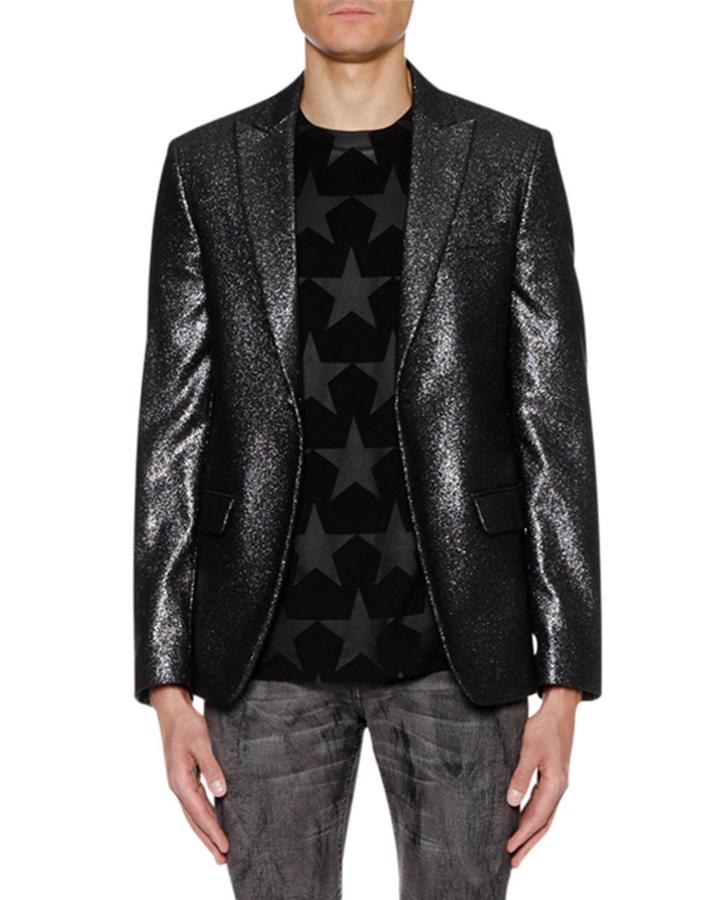 Men's One-button Metallic Jacket