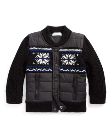 Boy's Merino Wool Hybrid Sweater Jacket, Size