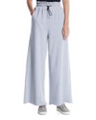 High-waist Flare-leg French Terry Pants