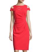 Cold-shoulder Cutout Crepe Dress